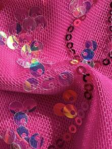 Costavie Bộ bikini 2 món mùa xuân/hè đi du lịch, áo bra cúp tam giác vải đặc biệt đính sequin nhiều màu và quần bikini buộc dây bên hông gợi cảm - Màu Hồng Tươi - Xem 5