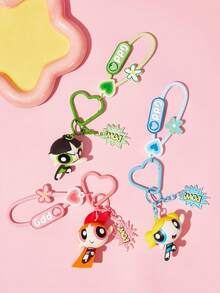 THE POWERPUFF GIRLS X SHEIN 卡通鑰匙圈，包包掛勾 - 綠色 - 查看 5