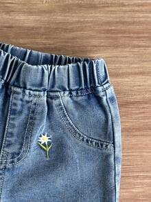 SHEIN 女嬰熱銷櫻桃印花吊帶上衣與短褲套裝，含圖案刺繡時尚款 - 紫色 - 查看 6