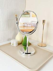 A Large European-Style Coated Double-Sided Table Mirror - Silver - View 3