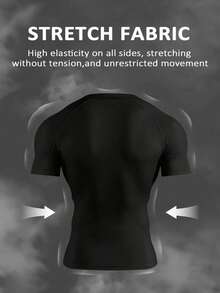 RISE LYT Men's Geometric Print Raglan Sleeve T-Shirt And Shorts Sports Suit, Gym - Black - View 2