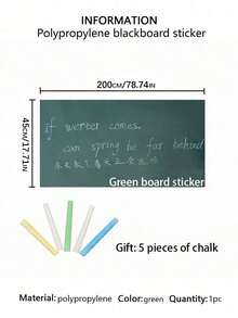 1 Roll Self Adhesive Whiteboard Green Board Chalk Wall Sticker With Wiper, Office Home Decor Canvas Message Board - Multicolor - View 10