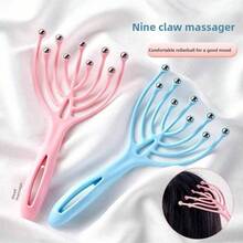 1pc 9-Claw Head Massager, Manual Scalp Massage Claw, Hair Brush, Suitable For Stress Relief, Pressure Reduction, Itching Relief, Self-Care Essential, Multi-Functional Manual Massage Tool, Home Decor, Gift For Women And Men - 9 Claw Head Massage Comb - View 10