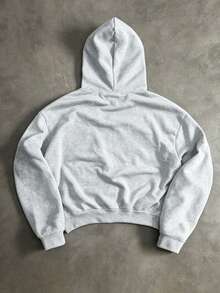 PAVTROS Sudadera con capucha y cremallera para hombre joven, estilo deportivo y urbano, con bolsillos y patchwork - Gris Claro - Ver 2