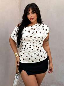 Rustia Plus Size White Scoop Neck Sleeveless T-Shirt, Spring/Summer Date Night 90s - Multicolor - View 4