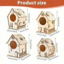 6 pièces Kit artisanal en bois non fini de nid d'oiseau DIY, comprenant le nid d'oiseau, la cage d'oiseau, la décoration suspendue, le pendentif et les fournitures pour fête et cadeaux, décoration de bureau, de jardin et de cour, de maison, de chambre, de vacances, texture lisse, convient pour l'hiver, le Nouvel An, les fêtes, la peinture DIY de pièces en bois, décoration de cadeau de vacances vivante - multicolore - Voir 18