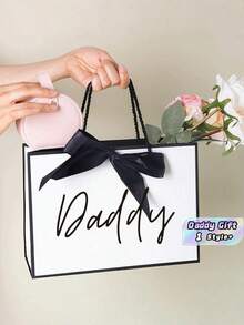1 Pc Fashion Daddy Gift Bag, Unique Daddy Gift Shopping Handbag, Lightweight & Foldable Gift Wrap Bag, Father's Day Gift Bag, Perfect Ideal Gift For Birthday, Christmas, And Other Thank You Occasions - multicolor - View 2