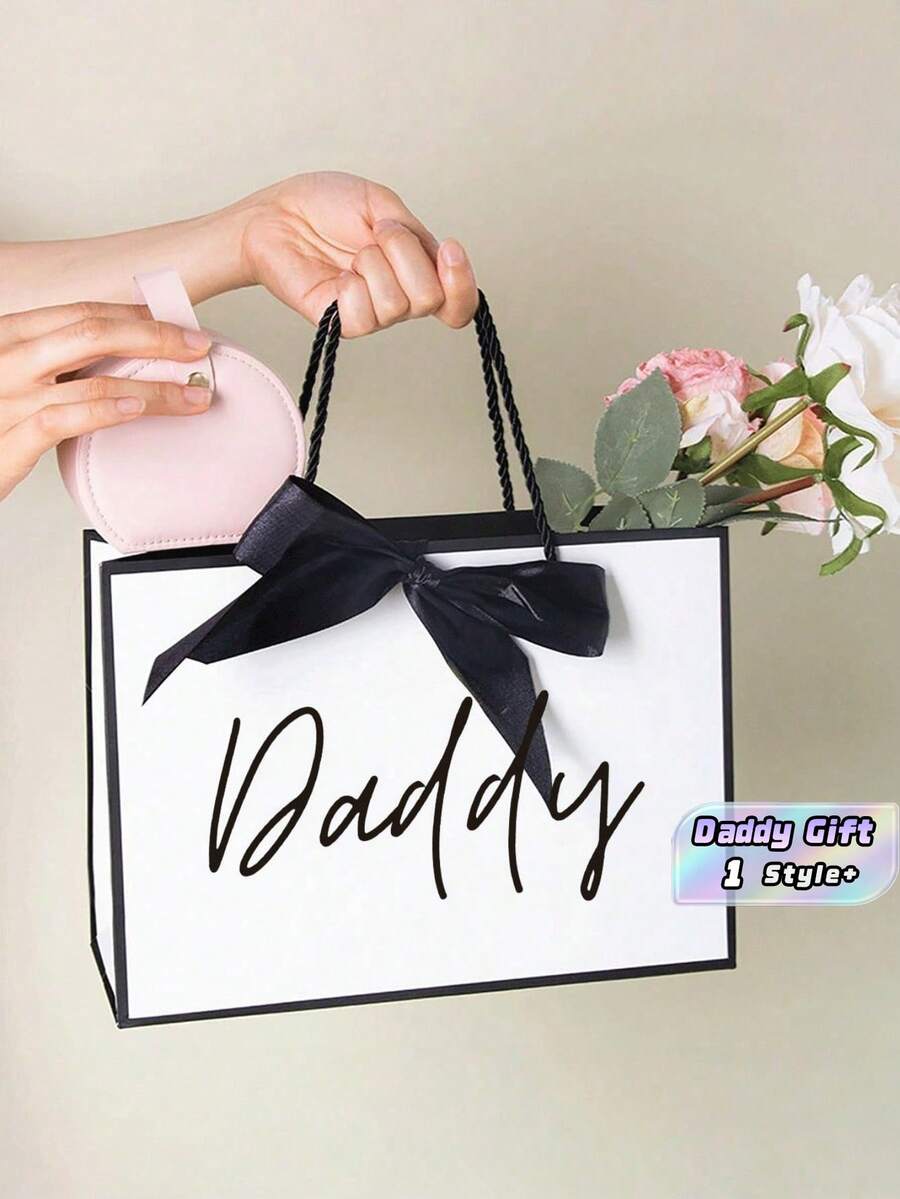 1 Pc Fashion Daddy Gift Bag, Unique Daddy Gift Shopping Handbag, Lightweight & Foldable Gift Wrap Bag, Father's Day Gift Bag, Perfect Ideal Gift For Birthday, Christmas, And Other Thank You Occasions