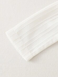 SHEIN Vintaside Kids 2件/組 男嬰立領短袖鈕扣襯衫附口袋 & 鬆緊腰短褲，休閒百搭時尚復古寬鬆舒適夏季新款套裝 - 藍色 - 查看 7