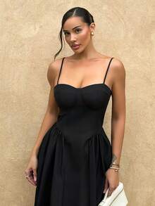 Shopreo Elegant Women Long Tulle Dress, Suitable For Casual Date, Outing, Nightclub Party, Autumn Season,Summer Dresses For Women Black - Black - View 3