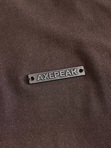 AXEPEAK Men's Solid Color Crew Neck Loose Short Sleeve T-Shirt And Waist Drawstring Pocket Shorts Set - Brown - View 9