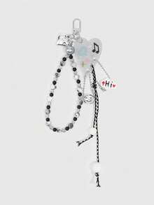 ROMWE Kawaii 1 Piece Spring Summer Dopamine Style Colorful Beaded Bag Keychain Pendant, Woven Rope Bag Charm, DIY Hanging Ornament - Color A - View 7