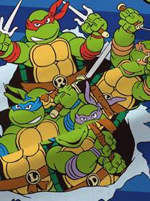 TEENAGE MUTANT NINJA TURTLES | SHEIN 男嬰夏季休閒日常通勤時尚趣味卡通字母拼色條紋印花短袖T恤 - 白色 - 查看 5