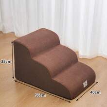 Pet Stairs For Cats & Dogs, 3/4 Steps Pet Ladder, Ramps For Beds, Non-Slip , Detachable & Washable Sofa Bed Stairs. Care For Injured, Senior Dogs & Cats, Pets With Joint Pain. Hot-Selling Product - Brown - View 4