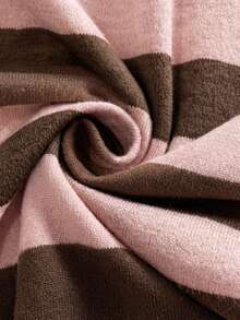 Elaquor Áo khoác cardigan dệt kim một hàng cúc phối màu sọc tương phản dành cho nữ cỡ lớn, thích hợp cho mùa hè, đi nghỉ mát hoặc đi làm hàng ngày. - Nhiều màu - Xem 7