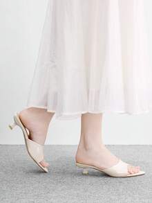 CUCCOO BIZCHIC 女款時尚高跟涼鞋，輕量版扣環漆皮，全球四季通勤優雅百搭，節慶戶外辦公日常多功能 - 米色 - 查看 4