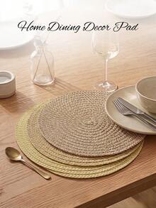 Cirelle 1Pc Round Braided Woven Placemats, Textured Spiral Pattern Table Mats In Neutral Earthy Tones, Heat-Resistant Non-Slip Dining Place Mats For Home Kitchen Counter, Coffee Table, Farmhouse Boho Rustic Decor, Ideal For Everyday Meals, Dinner Parties, Weddings & Gatherings, Thoughtful Gift For Family And Friends For Housewarming, Birthday & Special Occasions - Multicolor - View 7