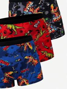 6pcs/Pack Celana Dalam Anak Laki-Laki Motif Dinosaurus, Desain untuk Semua Musim - MultiWarna - View 7