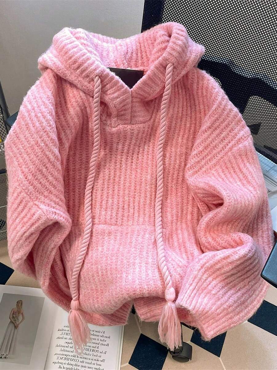 Resyla Women's Solid Color Long Sleeve Hoodie Sweater With Pockets And Drawstring, Autumn/Winter