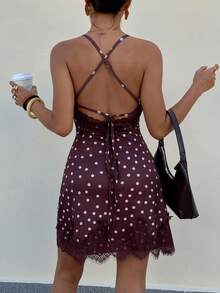 Lavishia 女士短連身裙 - 紅木色 - 查看 2