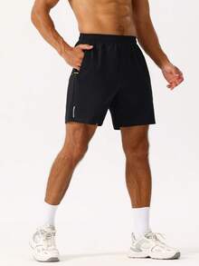 Gym Rark Men's Striped Zipper Pocket Casual Sports Shorts 2pcs/Set, Gym, Holiday - Multicolor - View 7