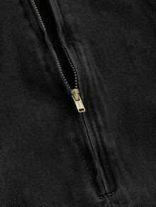 SHEIN MOD 女式休闲百搭无袖束腰牛仔连衣裙 - 黑色 - 查看 3