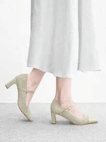 CUCCOO BIZCHIC 女款優雅通勤扣飾尖頭高跟鞋 春季鞋 - 淺綠 - 查看 3