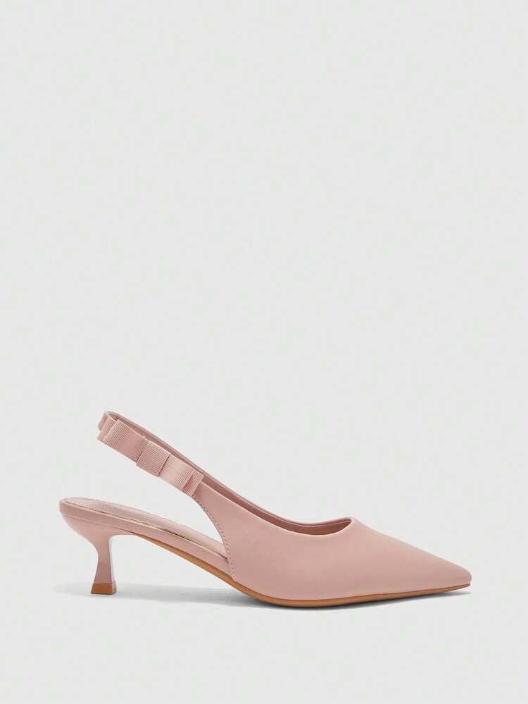 CUCCOO CHICEST Women's Classic Fashion Pink Bow High-Heeled Single Shoes, Suitable For Multiple Occasions Such As Commuting, Shopping, Dating, Etc