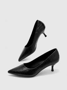 CUCCOO BIZCHIC Women's Pointed Toe Versatile High Heel Pumps For Daily Commute For Christmas Spring Shoes - Quiet Night Black. - View 10