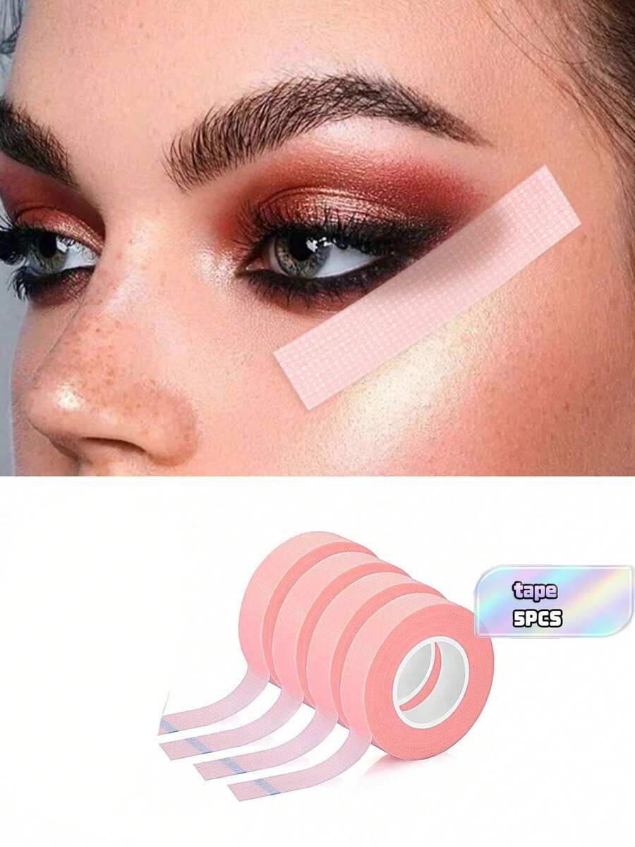 5PCS, Eye Shadow Tape, Eye Shadow Eyeliner Pencil Auxiliary Tool, Eye Makeup Auxiliary Tool, Eye Makeup Setting Cream, Eye Makeup Protective Tape, Professional Eyelash Tape - Multicolor - View 1