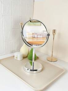 A Large European-Style Coated Double-Sided Table Mirror - Silver - View 4