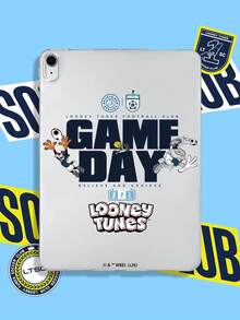 LOONEY TUNES X SHEIN 1個 Looney Tunes「比賽日」美式足球俱樂部印花透明平板電腦保護殼，透明防震 TPU 殼，適用於 10.2"/10.9"/11"/12.9" 平板電腦，可愛卡通保護殼，適合學生與粉絲，開學、生日、聖誕節及新年的絕佳禮物選擇 - 無色 - 查看 2