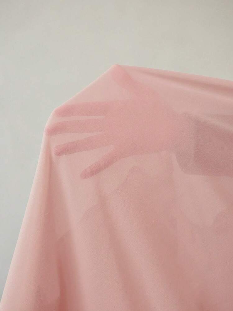 ELEGANT MINIMALIST COMMUTER SATIN PATCHWORK SHEER BLOUSE, SPRING/SUMMER