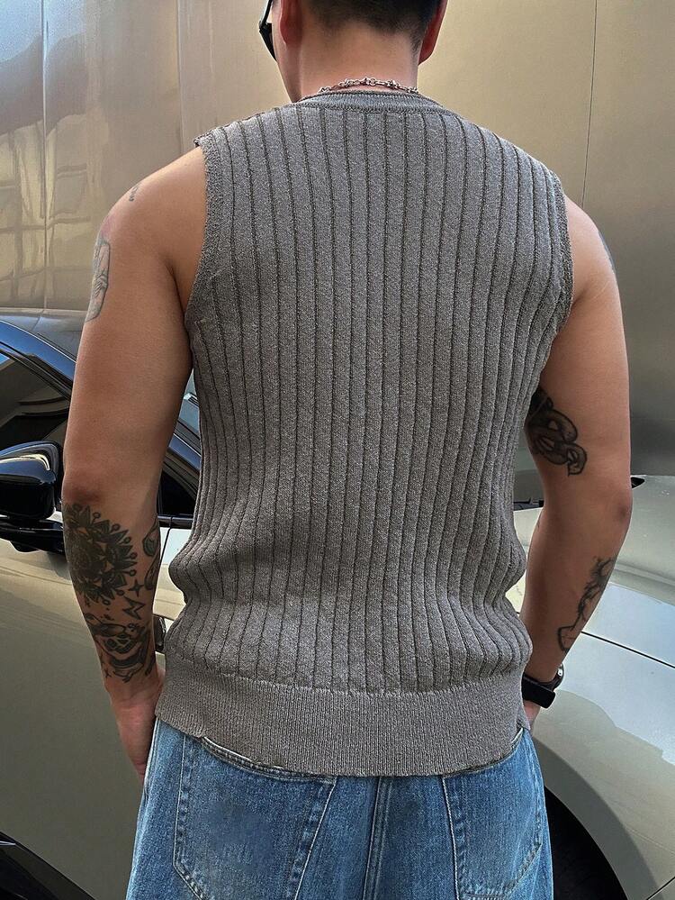 Men's V-Neck Cardigan Sweater, Solid Beige Color, Summer