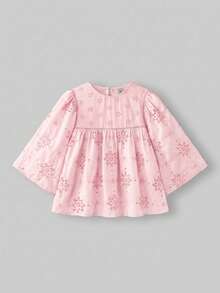 Maija Kids Maija Kids Oversized Embroidered Fabric Shirt For Tween Girls, Back To School, Summer Tops, Y2K, Clothes, Blouses For Girls, Fall, Vacation, Boho Tops - Pink - View 1