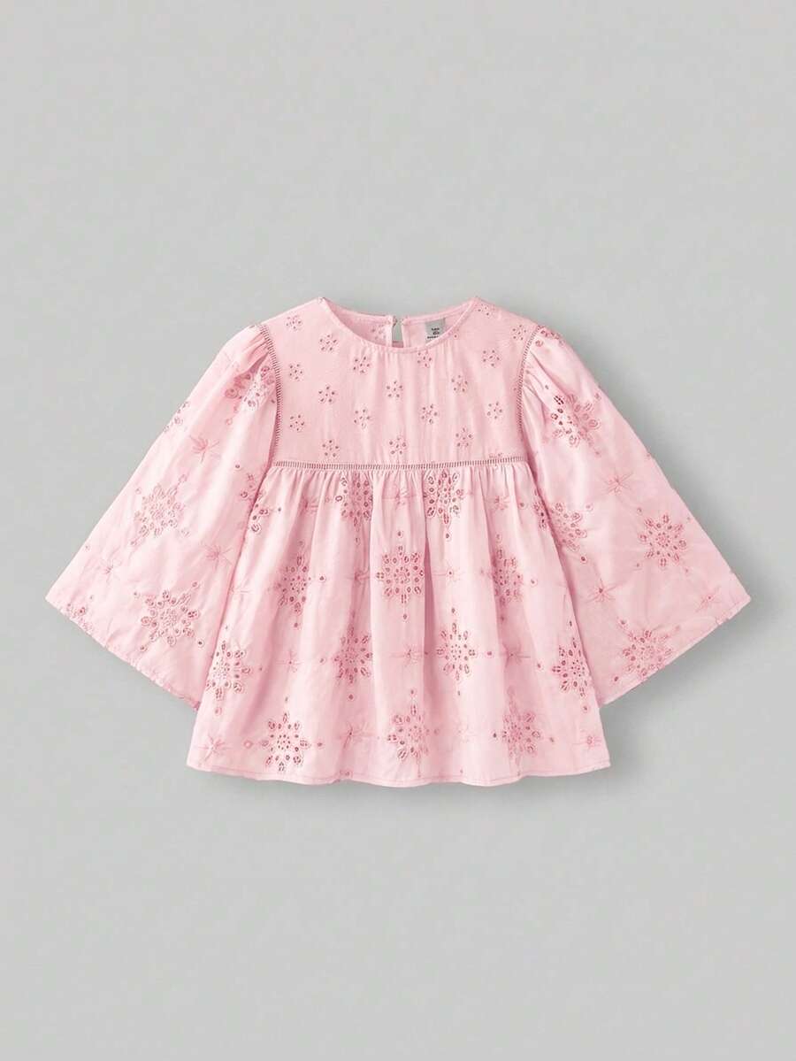 Maija Kids Maija Kids Oversized Embroidered Fabric Shirt For Tween Girls, Back To School, Summer Tops, Y2K, Clothes, Blouses For Girls, Fall, Vacation, Boho Tops - Pink - View 1