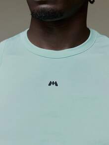 Musero Oversized Active Tshirt With Center Front Chest Print Spring Summer Essentials Gymwear Athletic Gym - Blue - View 6