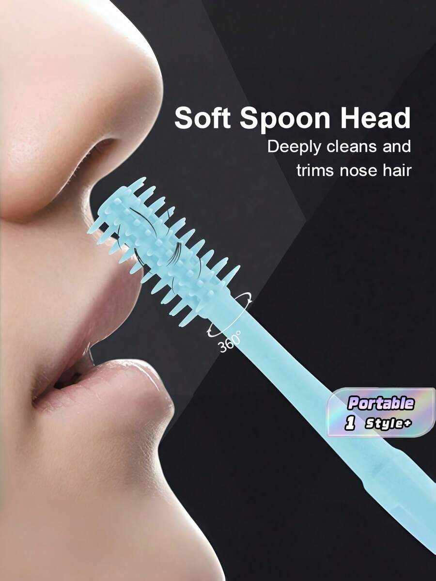 Kit Pencukur Bulu Hidung Portabel 2 Buah – Pisau Ganda, Berputar 360°, Dapat Dicuci, Pemangkas Bulu Hidung Manual Unisex untuk Perawatan - MultiWarna - View 1