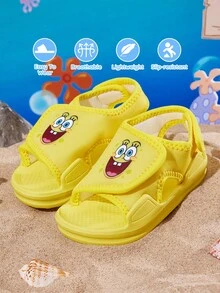SpongeBob SquarePants | SHEIN Baby Sandals, Fashionable And Cute, Breathable Soft Beach Sandals - Yellow - View 4