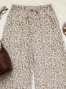 SHEIN EZwear 女款低腰休閒復古百搭棕色美拉德色長裙 - 彩色 - 查看 6