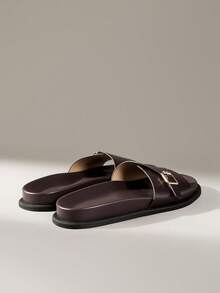 Solecia Men's Fashion Black Comfortable Flat Boken Beach Sandals Men's - Brown - View 4