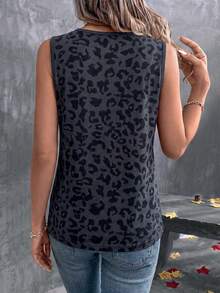 EMERY ROSE Women's Spring/Summer New Arrival Leopard Print V-Neck Casual Versatile Tank Top - Multicolor - View 2