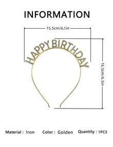1pc Birthday Crystal Rhinestones Headband, Party Decoration Photo Prop - Multicolor - View 13