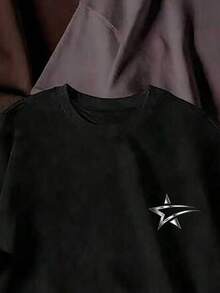 Sport MetroGents Men's Short Sleeve Sports T-Shirt With Star And Moon Print, Gym - 21 - 查看 4