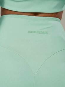 Musera Sport Curved Back Waistband Mid Rise Flared Active Leggings Only Sport Workout Gym Pilates Fitness Daily Casual - Mint Green - View 5