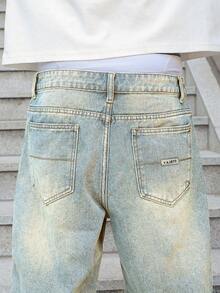 Manfinity EMRG Men's Loose Fit Pockets Relaxed Fit Denim Shorts, Holiday - Light Wash - View 8