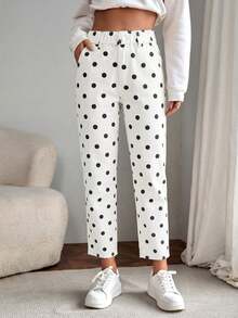 EMERY ROSE Women's Summer Paperbag Waist Straight Leg Jeans - Black and White - View 4