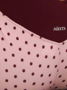 Nöista 女款圓點印花不對稱腰部運動短褲 - 粉色 - 查看 6