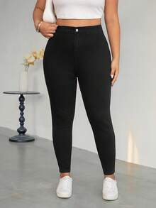 Firerie 大码女式高腰紧身休闲百搭牛仔裤，适合夏季嘉年华、通勤、度假、毕业典礼等场合，时尚又充满Y2K风格，可爱街头风，适合派对、婚礼、优雅商务休闲等各种场合。 - 黑色 - 查看 5