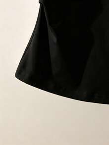 GlowEve CURVE Plus Size Women Casual Floral Embroidery Round Neck Ruffle Sleeve T-Shirt, Summer - Black - View 4